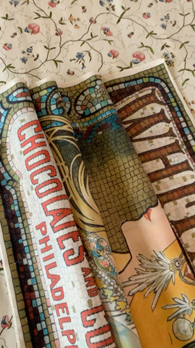 Whitman's Chocolate Alphonse Mucha Tapestry Wall Hanging Home Decor Art Nouveau - Video 1 of 1