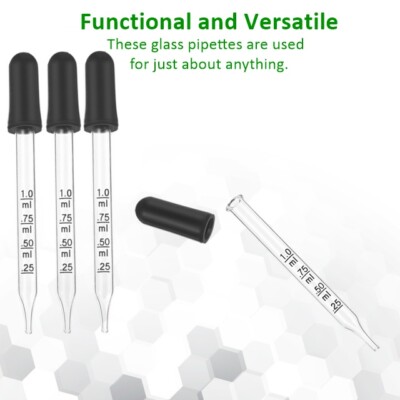 Droppers 10ml Pipettes Glass Graduated Dropper Lab Pipette Liquid