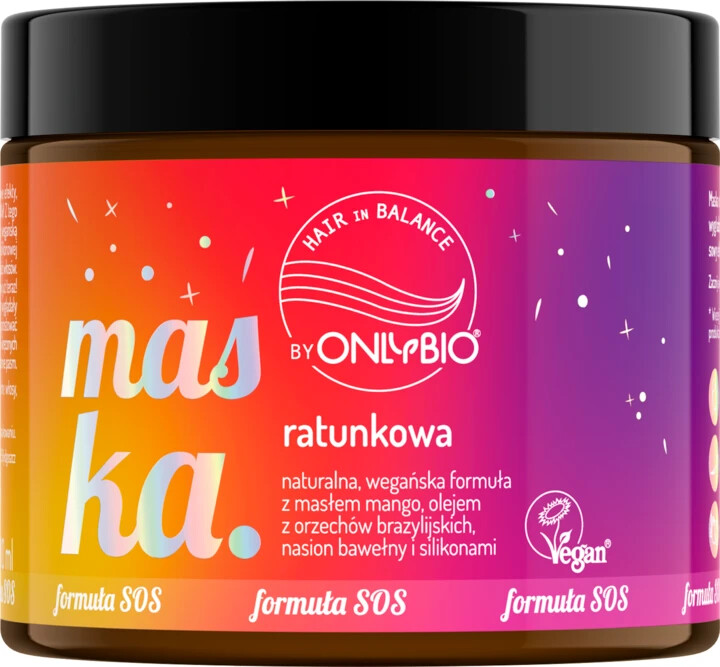 OnlyBio Rescue Mask Smoothing & Shine Natural Vegan Formula 200ml