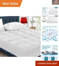 Breathable King Size Mattress Pad with 3D Snow Down Fill - Ultimate Comfort