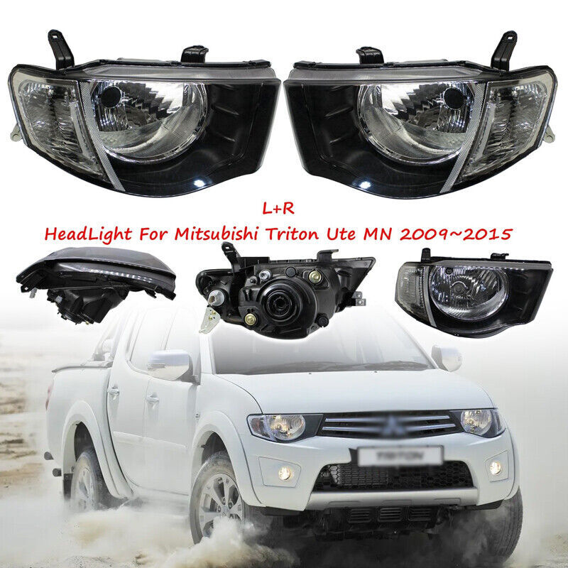 NEW Pair LH+RH Head Lights For Mitsubishi Triton Ute MN 20092015 GL