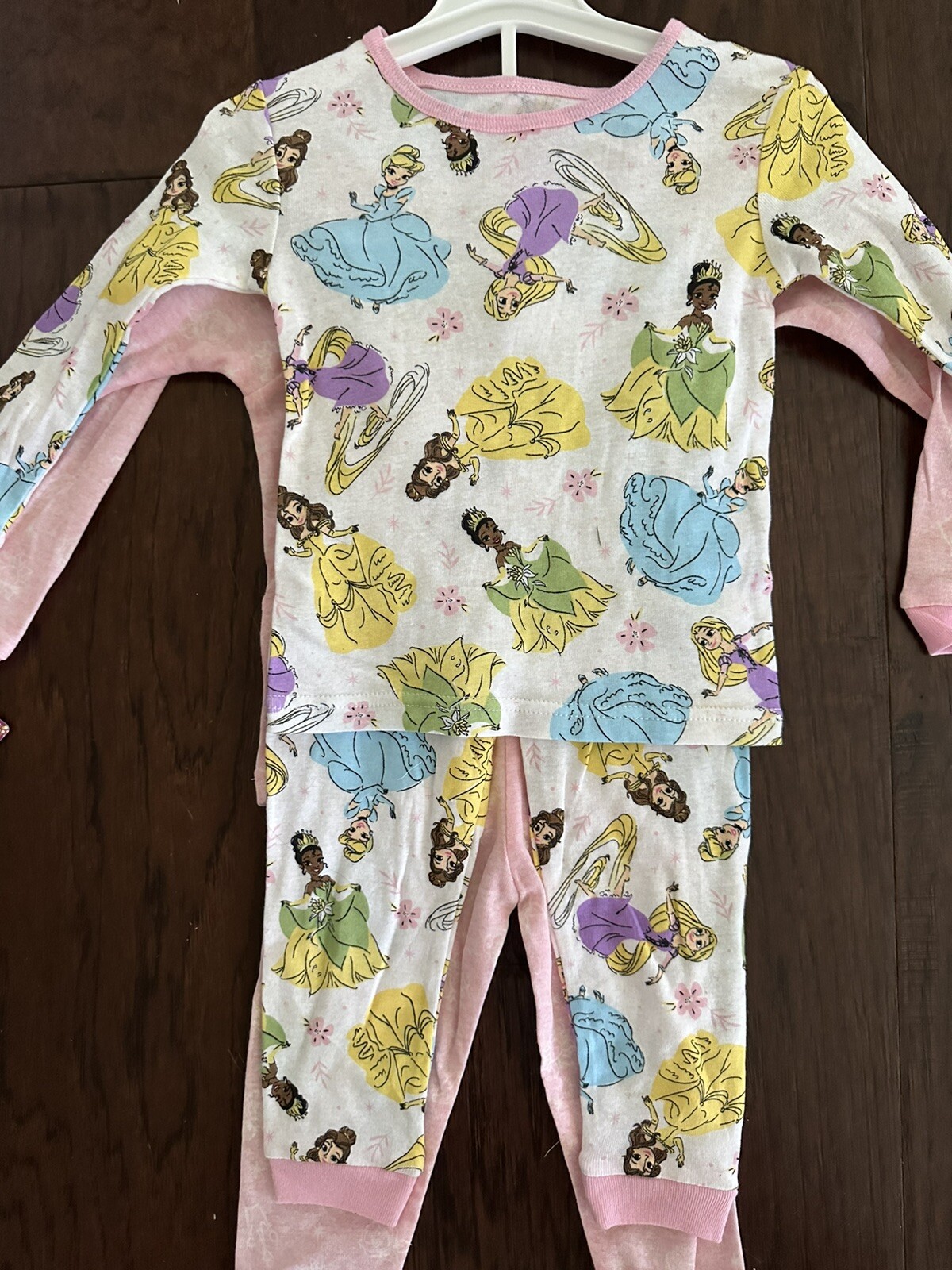Disney Princess Toddler Girls 4 Pc Cotton Pink Pajama Pant Set Size 4T