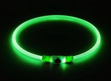 RECHARGEABLE LED Light-up Flash GLOW COLLAR Dog Pet Safety MICRO USB adjustable