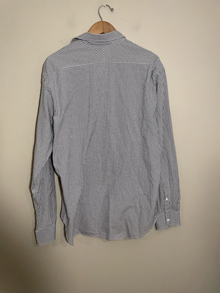 Camisa masculina Billy Reid corte padrão manga longa botão para cima casual vestuário de trabalho xadrez - Imagem 3 de 4