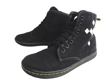 DR MARTENS ShoreDitch US 7M EUR 38 Black Canvas Lace Up Ankle Boots Booties