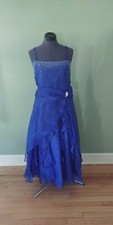 Royal Blue A Line Girls Dress shiny and new never worn