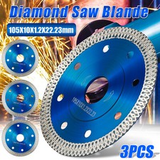 3Pc 4" Porcelain Tile Turbo Diamond Wet Dry Grinder Cutting Wheel Saw Blade/Disc