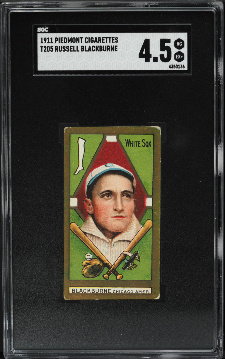 1911 T205 Gold Border Piedmont RUSSELL LENA BLACKBURNE White Sox SGC 4.5 VGEX+