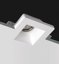 Fiore - Square Gypsum Plaster-In Recessed Baffled Ceiling Downlight