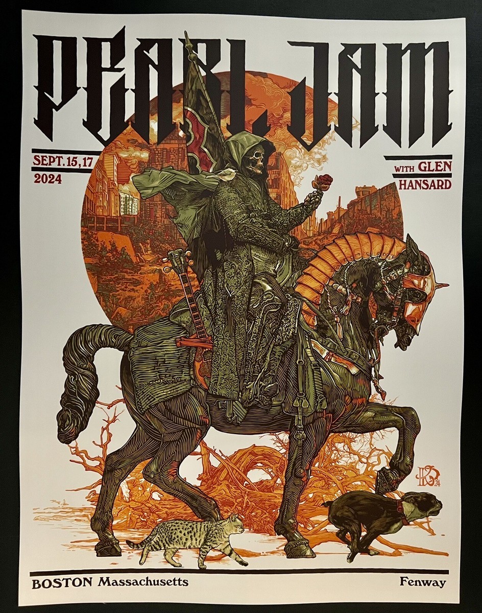 PEARL JAM POSTER FENWAY PARK BOSTON RED SOX MASS KRZYSZTOF