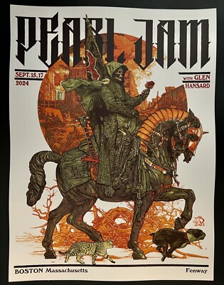 PEARL JAM POSTER FENWAY PARK BOSTON RED SOX MASS KRZYSZTOF