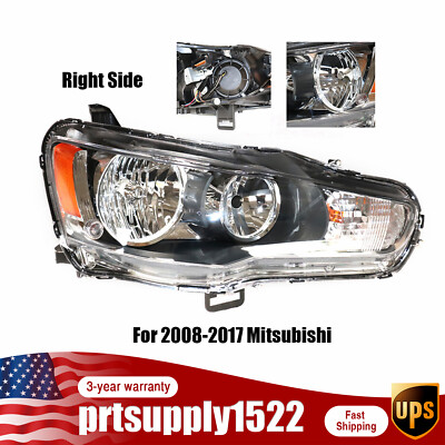 For 2008-2017 Mitsubishi Lancer side Headlamp right Halogen Headlight