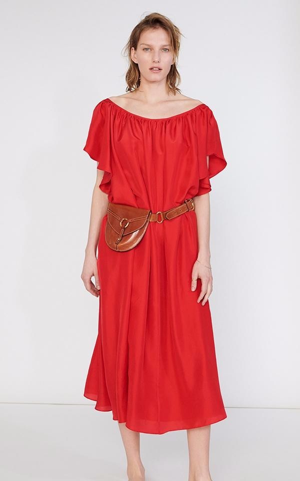 Robe Loup Charmant En Soie Rouge - Taille XS - Modèle Hydrus - Sans étiquettes