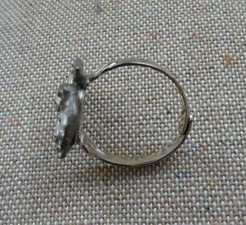 Vintage Rhinestone Pot Metal Garland Ring - Upcycled Rhinestone Pot Metal Ring View 5