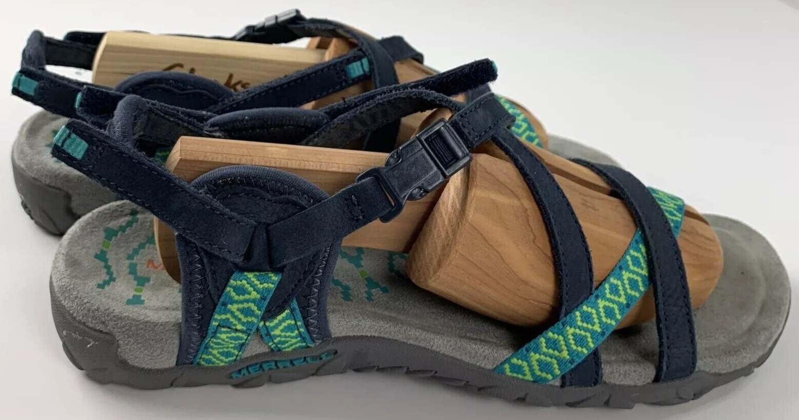 Merrell Terran Lattice II J56516 sandali outdoor con cinturino donna taglia 6 blu navy verde