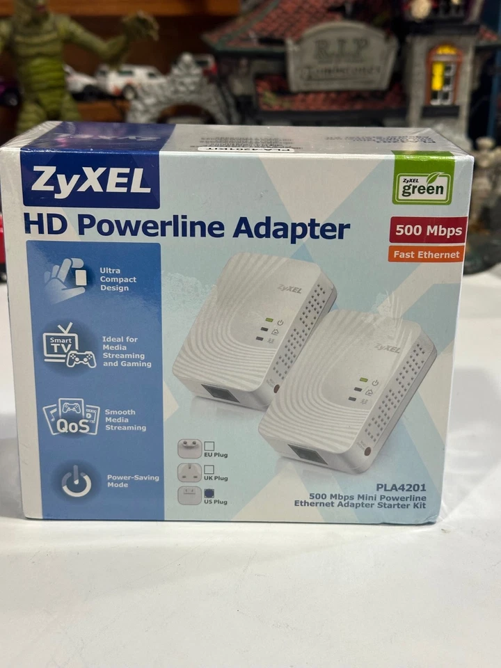 Zyxel PLA4201 Kit - HD Powerline Adapter 500 Mbps -  Ethernet Adapter New - Image 2 of 4