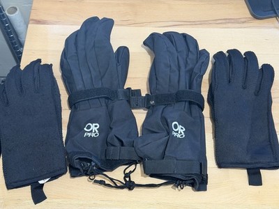 Used Outdoor Research Military Black Pro Mod Gloves with Liner XL USGI EUC