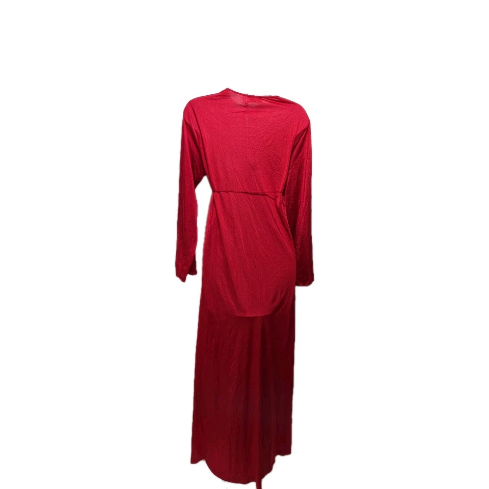 Maxi Bata Gilead Vintage Manga Larga Mujer L Roja Hecha en EE. UU. Glamour #300L Foto 3 de 4