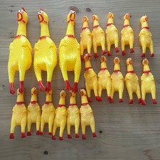 RUBBER CHICKEN SQUEAK Screaming Sound Squeeze Dog Toy Novelty Huge Lot Of 19