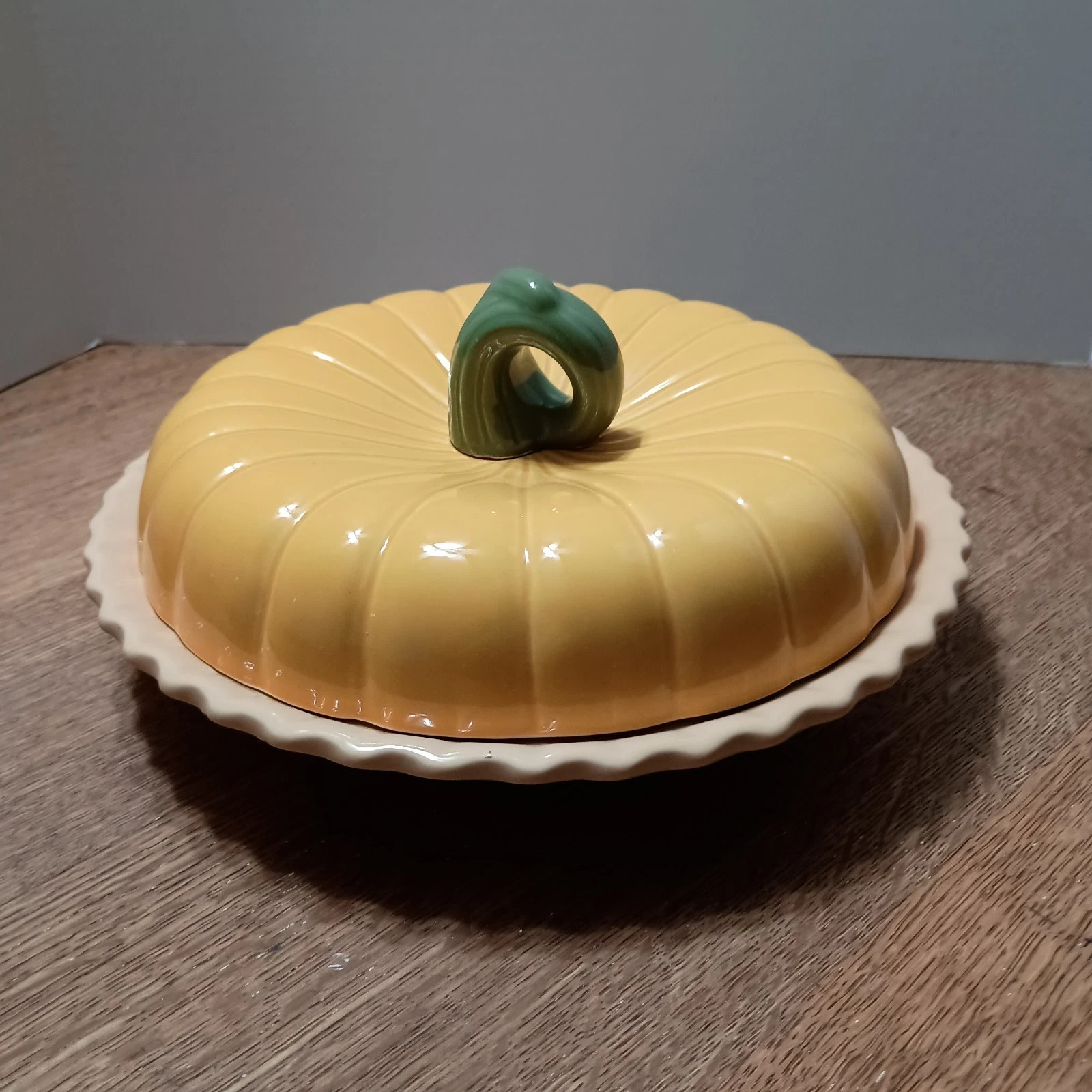 Vintage Pumpkin Pie Recipe Dish Ceramic Baking Pie Plate Ltd Commodities 1990
