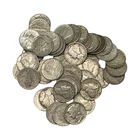 LOT OF (50) 90% MERCURY DIMES ($5FV) #6665