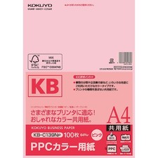 Kokuyo PPCColor Paper Common Paper FSC Certified A4 100 Sheets Pink KB-C139NP