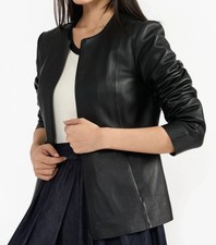 NEW Women Leather Jacket Black Biker Moto Pure Lambskin Size XS S M L XL XXL 3XL