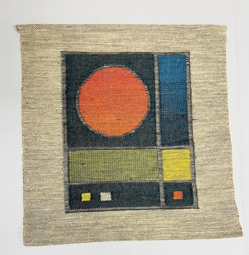 60s vtg - Mid-Century Finnish Linen Wall Hanging, Made For Carson Prairie Scott
