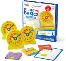 Telling Time Basics Center Kit - Learn to Tell Time Activity Set with Analog Cla