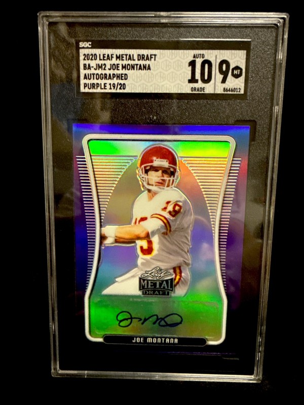 2020 Leaf Metal Jersey # Match Kansas Chiefs Joe Montana Auto Sgc 10 19/20 Fm