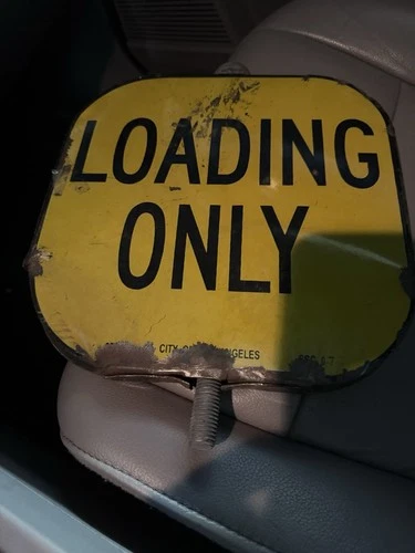 Vintage City Of Los Angeles, Ca LOADING ONLY Double Sided Porcelain Sign