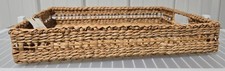 Hearth & Hand Natural Woven Rattan Structured Serving Tray w/ Handles 14" x 20"