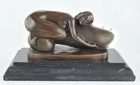 Art Deco Style Statue Sculpture Nymph Sexy Art Nouveau Style Bronze Signed