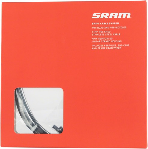 Road/MTB - SRAM Stainless Steel Shift Cable and Housing Kit - Road/MTB, 4mm,