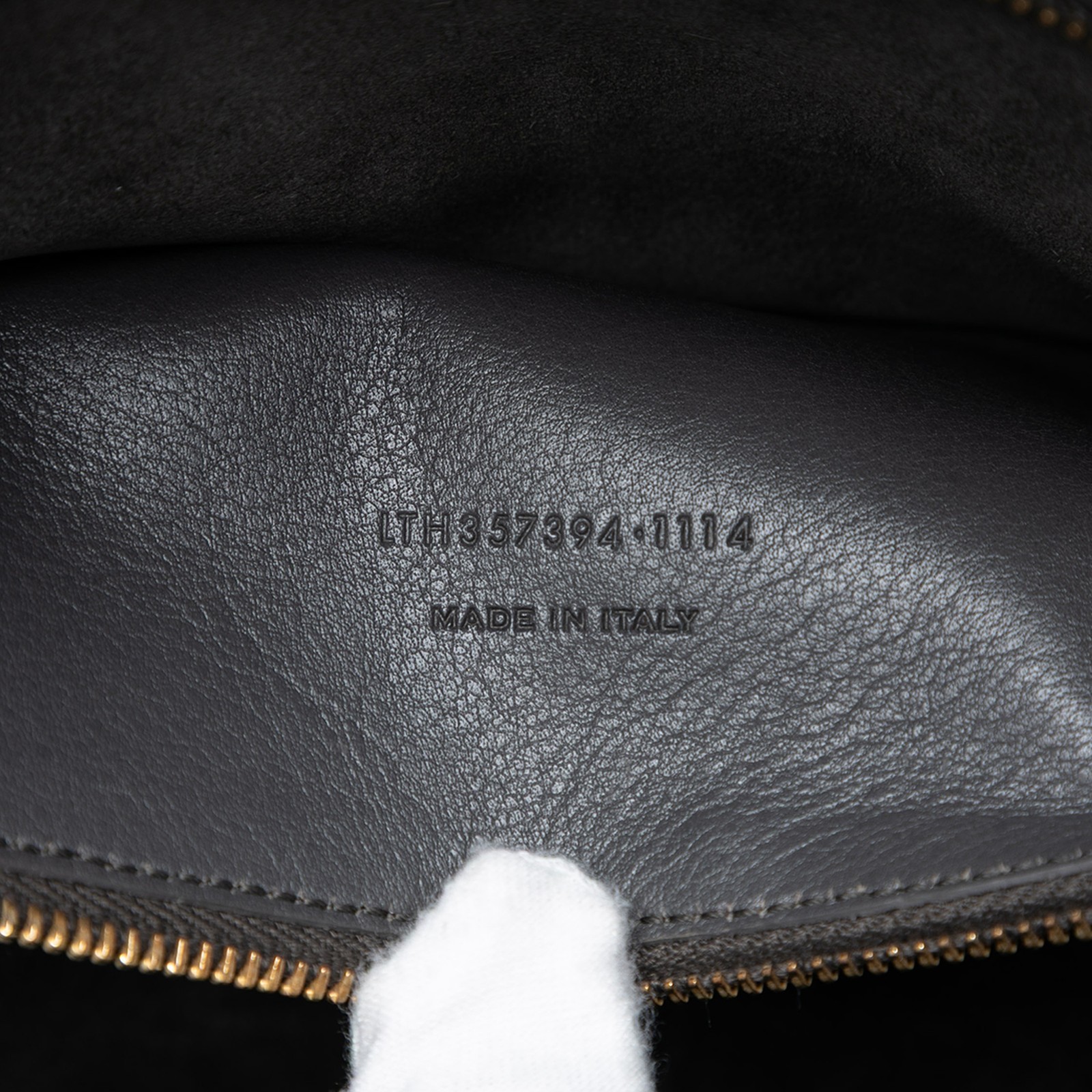 Authenticated Saint Laurent Medium Leather Monogram Cabas Dark Gray Calf Satchel thumbnail 6