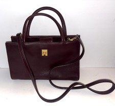 Vintage Etienne Aigner Burgundy Oxblood Leathet Top Handle / Crossbody Bag