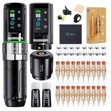 Dragonhawk Tattoo Kit, L3 Cordless/Cord Complete Tattoo Gun Rotary Pen 2 Batteri