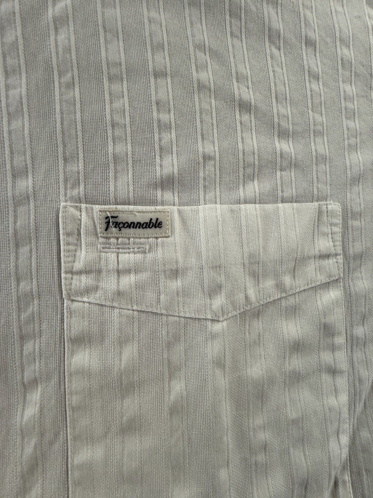 Faconnable Cotton Large Button-Down Striped White… - image 11