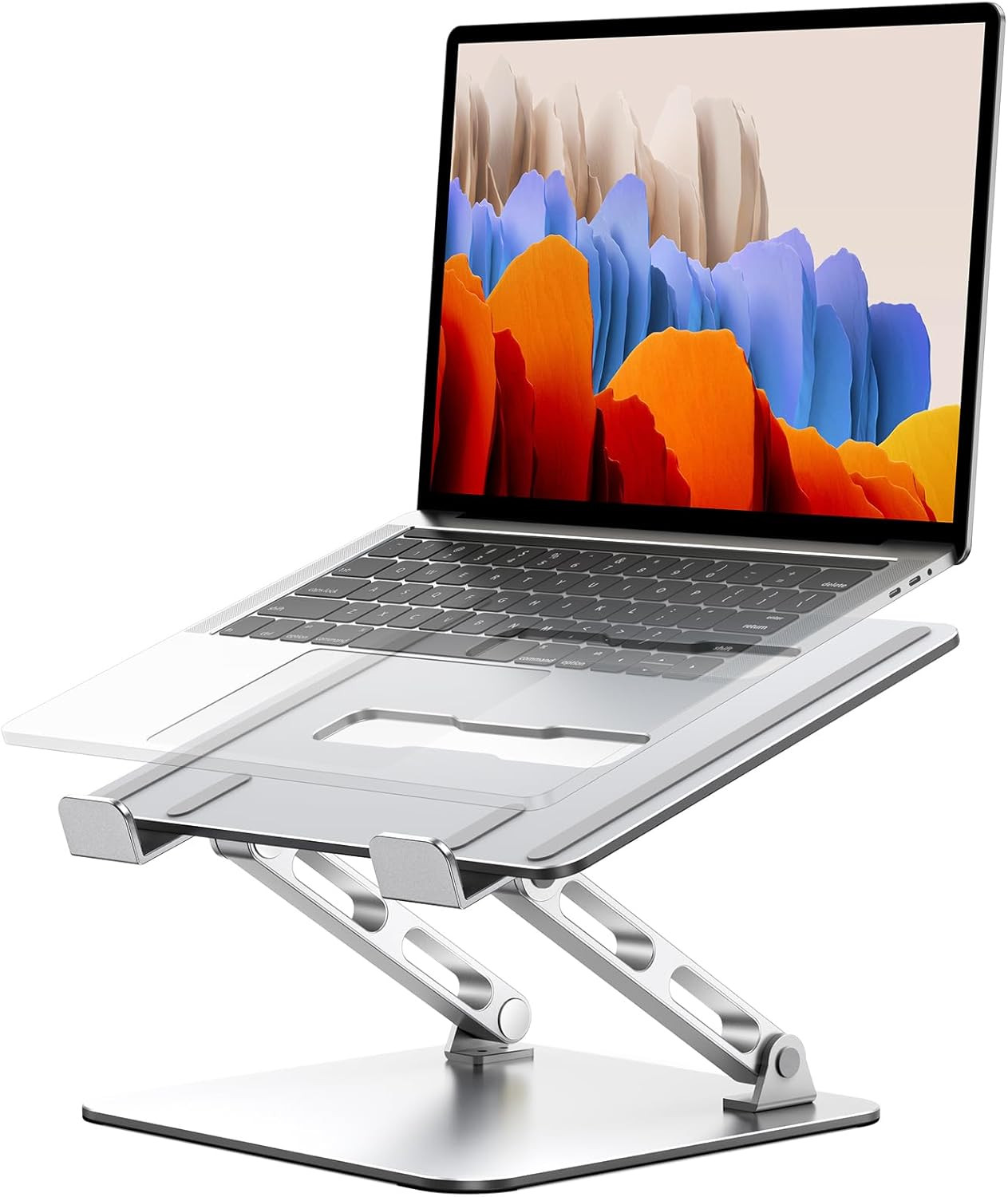 Support Ordinateur Portable Double Barres Contre Mal de Dos Rehausseur Ergonomique Ventilé