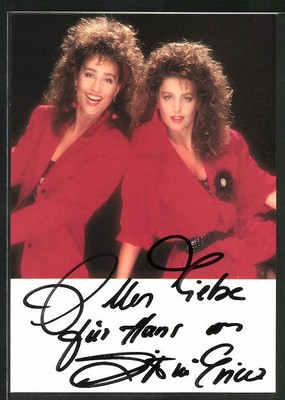 Musikerduo Gitti & Erica, mit Autograph, Ansichtskarte 