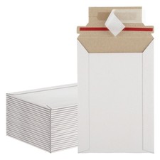 100 Pack 4.5x6.5 Inch Rigid Mailers, Self Seal Photo Document Mailer Cardboar...