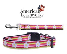 Made In America - Nylon Leashes and Collars - Striped Daisy