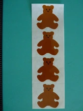 Vintage 1979 Mrs. Grossman's Stickers TEDDY BEARS (4)