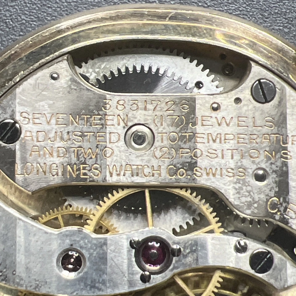 Reloj de Bolsillo Longines 1920 17 Joyas Placa Oro 10k Hermosa Esfera Foto 4 de 4