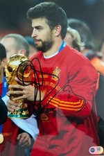 Gerard Pique signed 12x8 Spain photo A RACC Trusted Seller COA ACGCert