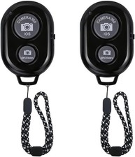 Wireless Camera Shutter Remote for iPhone  Android Smartphones, 2-Pack Black 