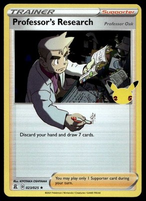 POKEMON PROFESSOR'S RESEARCH (PROFESSOR OAK) CELEBRATIONS 023/025 HOLO HOLO NM/M