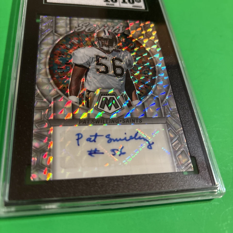 Pat Swilling 2023 Panini Mosaic Scripts #S23 New Orleans Saints SGC 10 & 10! - Image 3 of 4