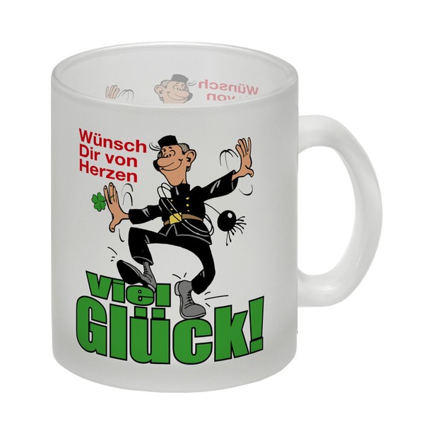 Kaminfeger Glas Tasse Mit Spruch: WüNsch Dir Von Herzen Viel GlüCk!-image