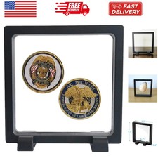 Challenge Coins Display Frame, Clear 3D Floating Holder, Small Shadow Box for...
